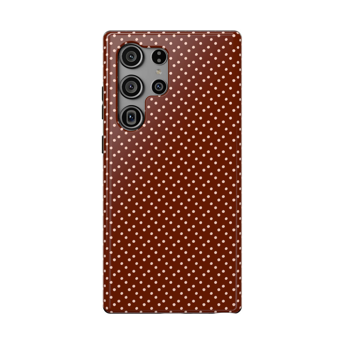 Chocolate Micro Dot protective phone case for Samsung Galaxy S23 Ultra, glossy finish
