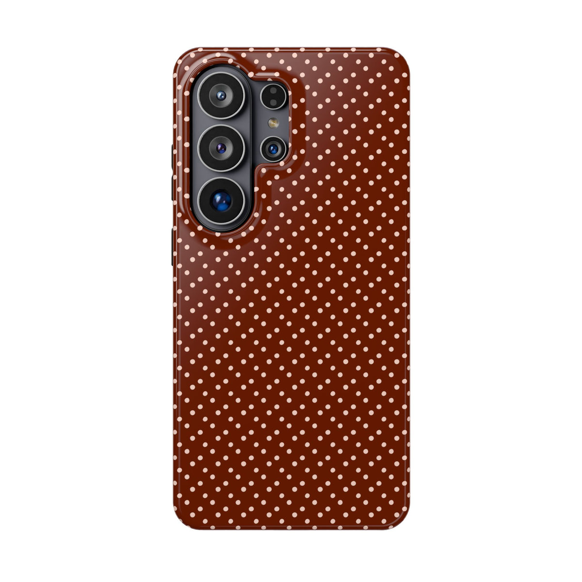 Chocolate Micro Dot protective phone case for Samsung Galaxy S26 Ultra, glossy finish