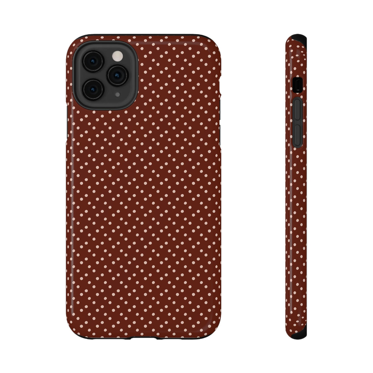Chocolate Micro Dot protective phone case for iPhone 11 Pro Max, glossy finish