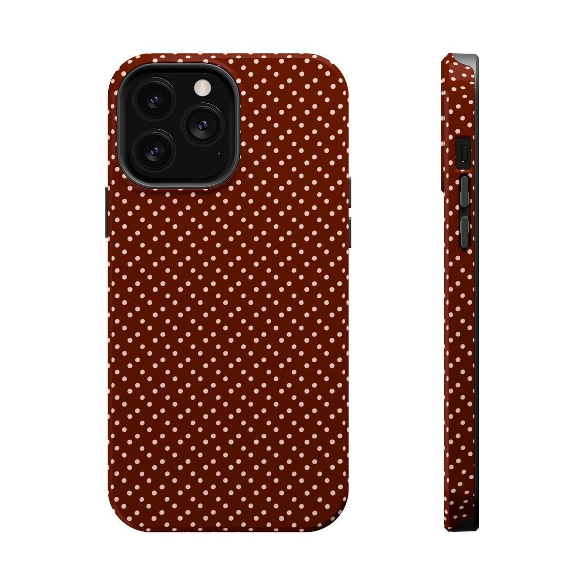 Chocolate Micro Dot MagSafe case for iPhone 13 Pro Max, glossy finish