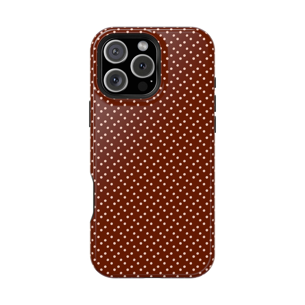 Chocolate Micro Dot MagSafe case for iPhone 16 Pro Max, glossy finish