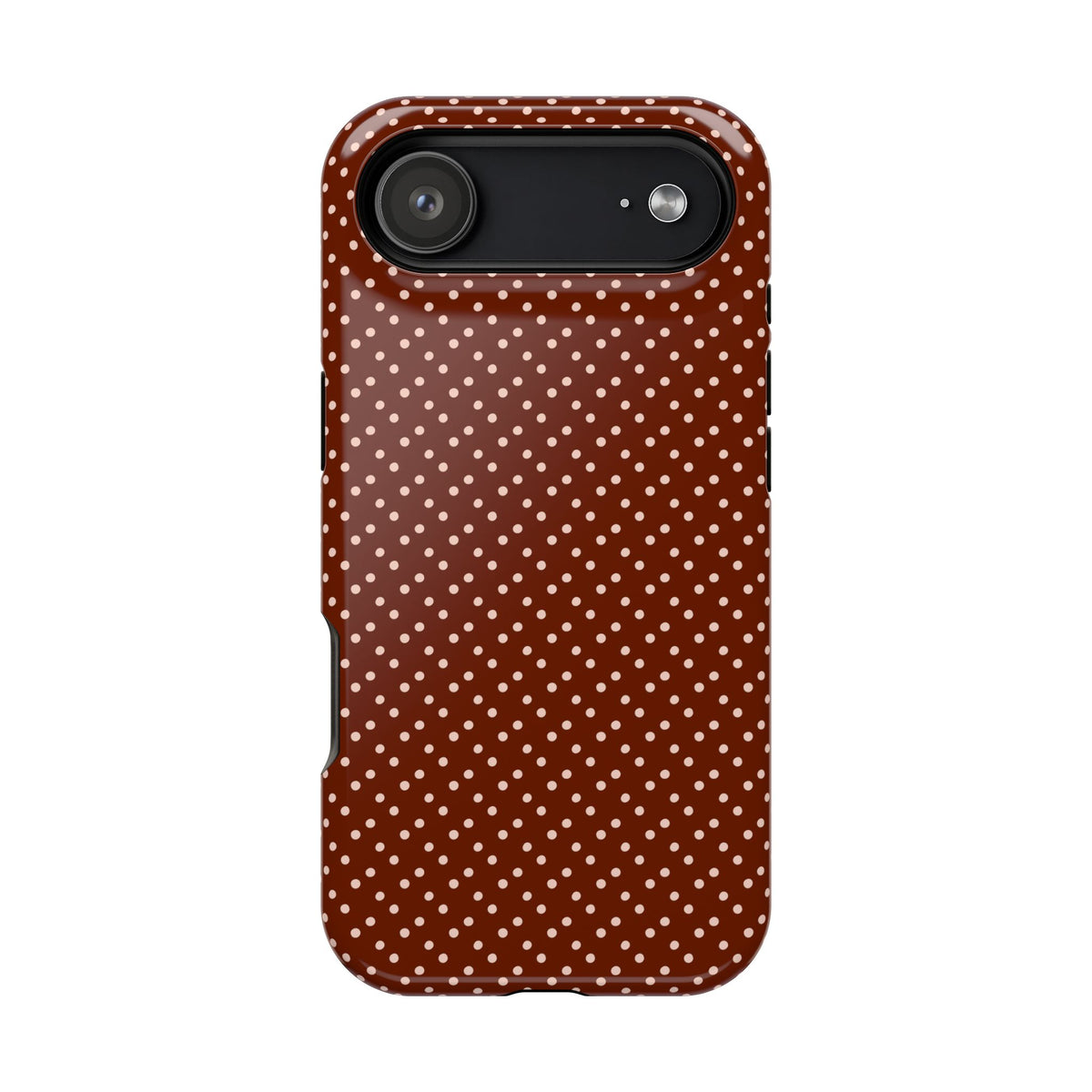 Chocolate Micro Dot MagSafe case for iPhone 17 Air, glossy finish