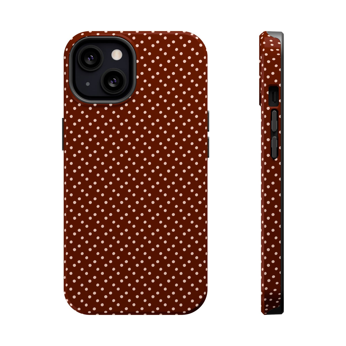 Chocolate Micro Dot MagSafe case for iPhone 13, glossy finish