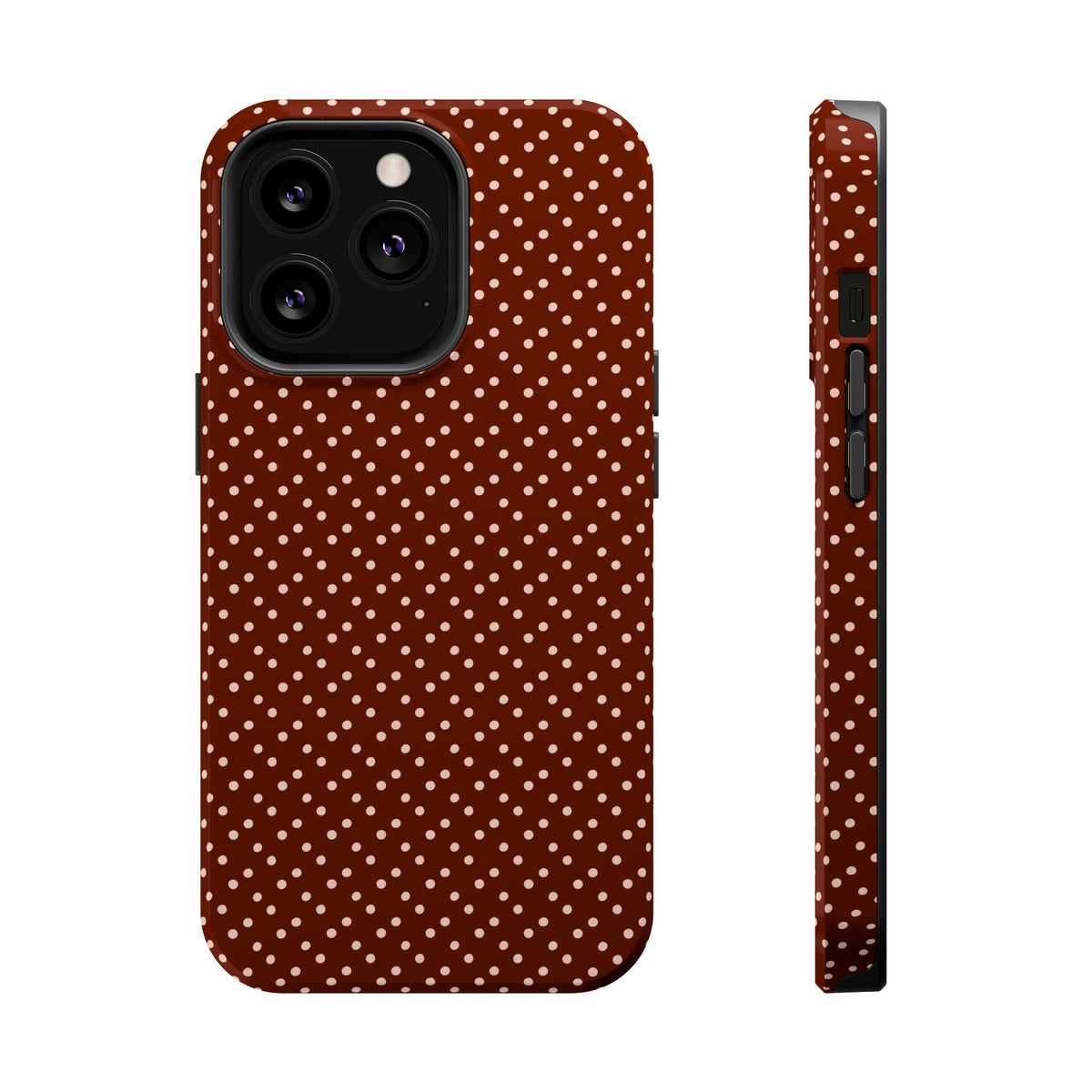 Chocolate Micro Dot MagSafe case for iPhone 13 Pro, glossy finish