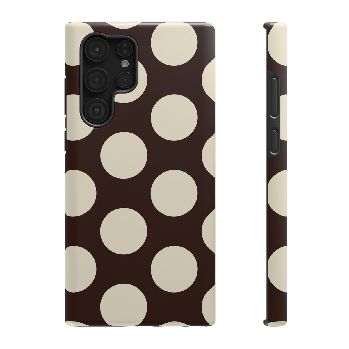 Chocolate Polka Dot protective phone case for Samsung Galaxy S22 Ultra, glossy finish