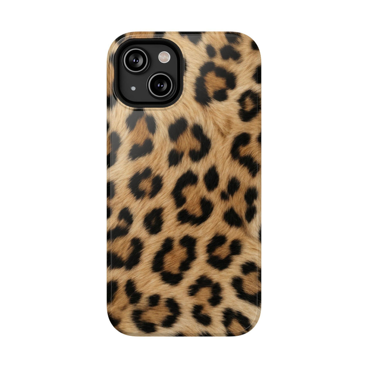 Classic Leopard protective phone case for iPhone 14, glossy finish