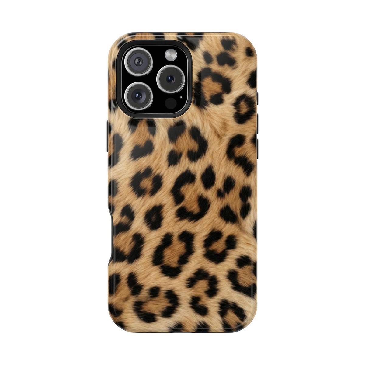 Classic Leopard protective phone case for iPhone 16 Pro Max, glossy finish
