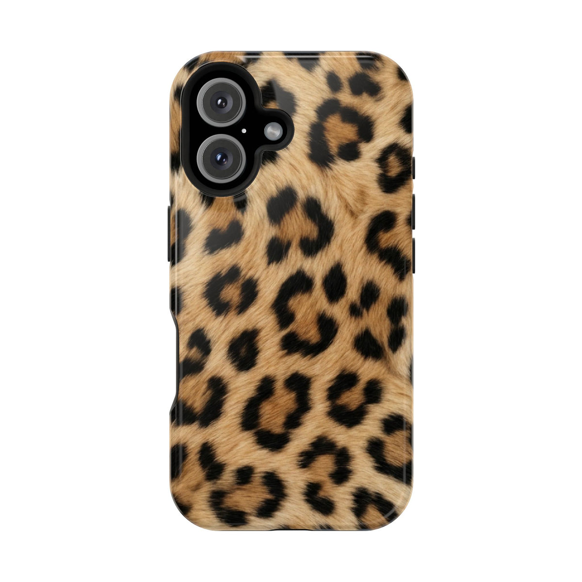Classic Leopard protective phone case for iPhone 16, glossy finish