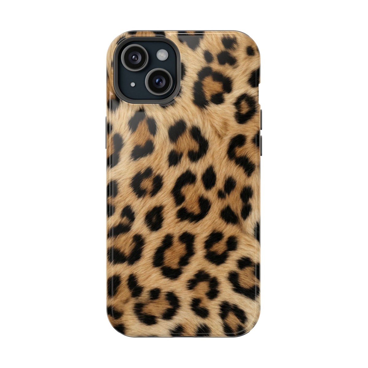 Classic Leopard MagSafe case for iPhone 15 Plus, glossy finish