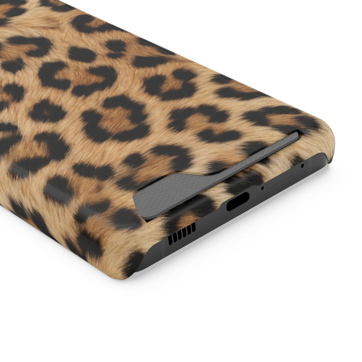 Classic Leopard phone case with card holder for Samsung Galaxy S21 Ultra, glossy finish