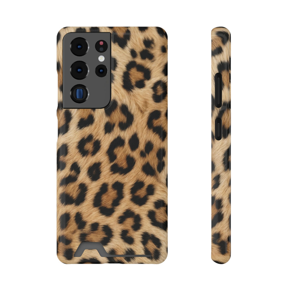Classic Leopard phone case with card holder for Samsung Galaxy S22 Plus, glossy finish