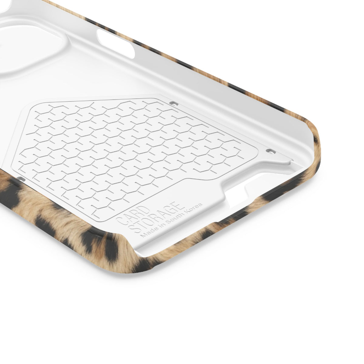 Classic Leopard phone case with card holder for iPhone 13, glossy finish