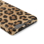 Classic Leopard phone case with card holder, close-up of the card slot