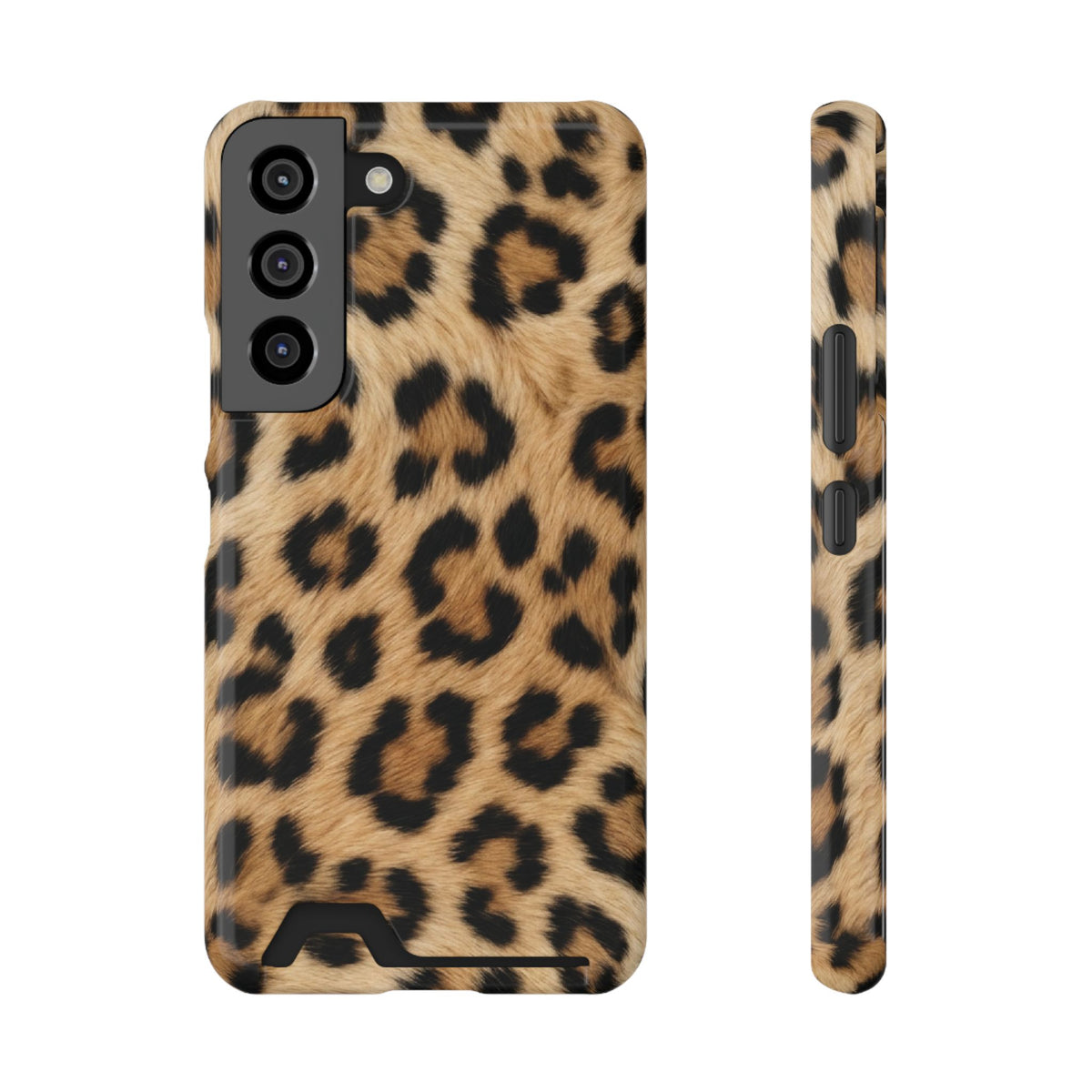 Classic Leopard phone case with card holder for Samsung Galaxy S22, glossy finish