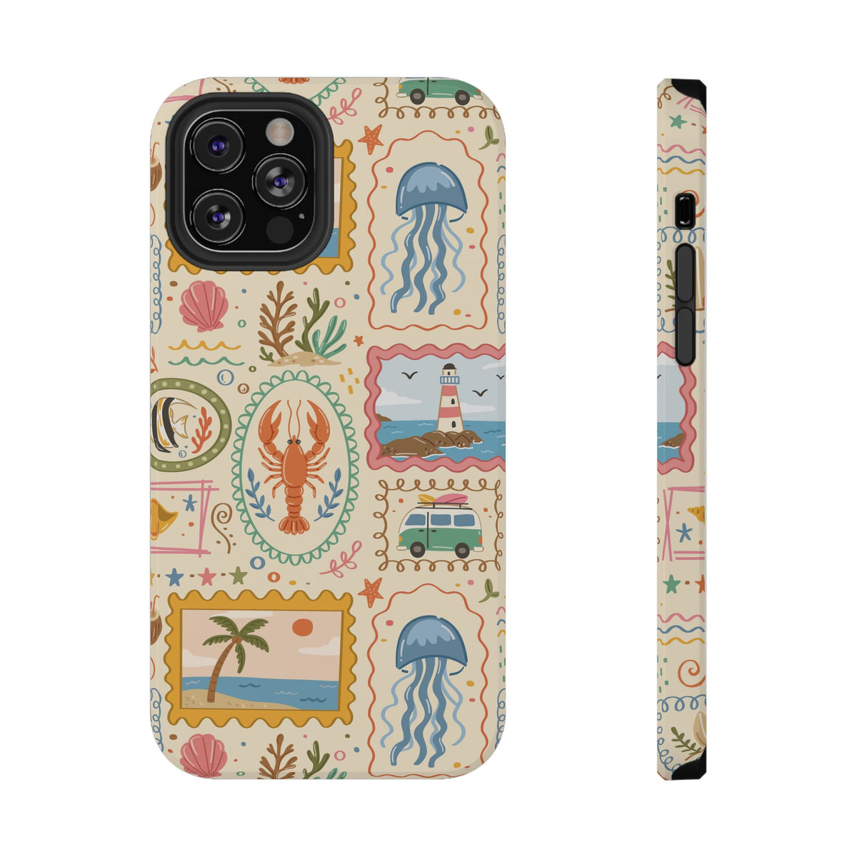 Coastal Postcard protective phone case for iPhone 12 Pro, glossy finish