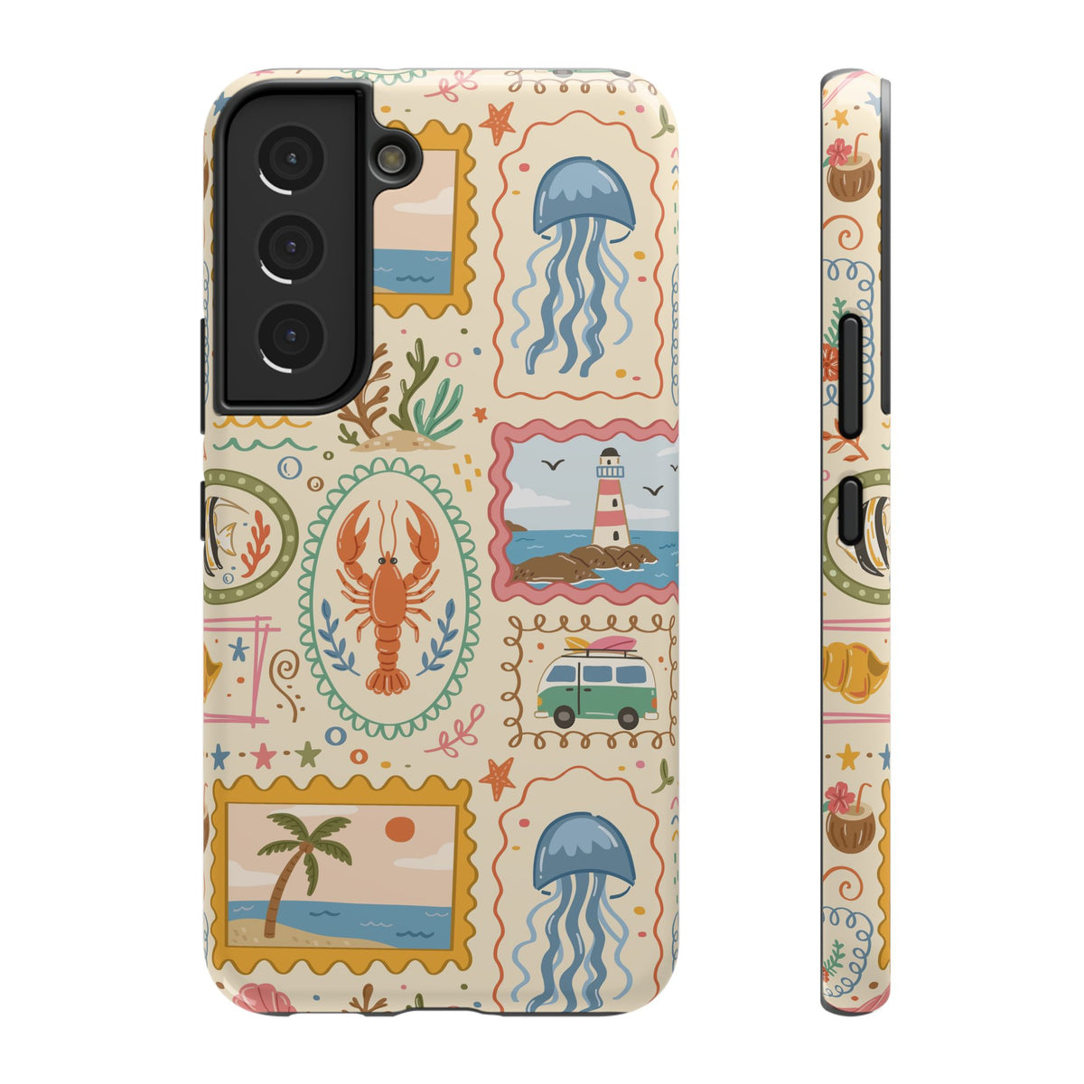 Coastal Postcard protective phone case for Samsung Galaxy S22, glossy finish