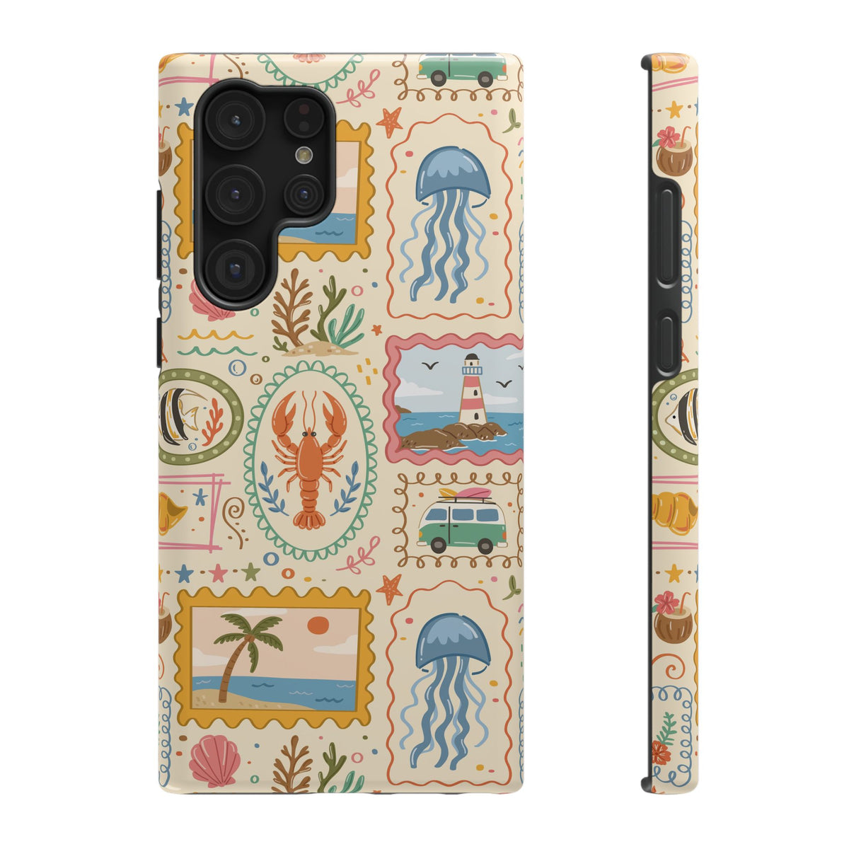 Coastal Postcard protective phone case for Samsung Galaxy S22 Ultra, glossy finish