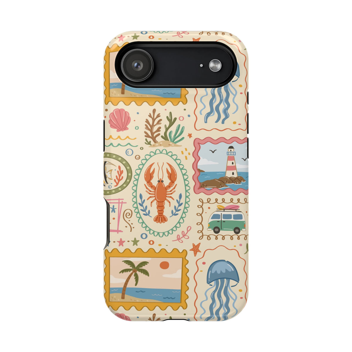 Coastal Postcard protective phone case for iPhone 17 Air, glossy finish