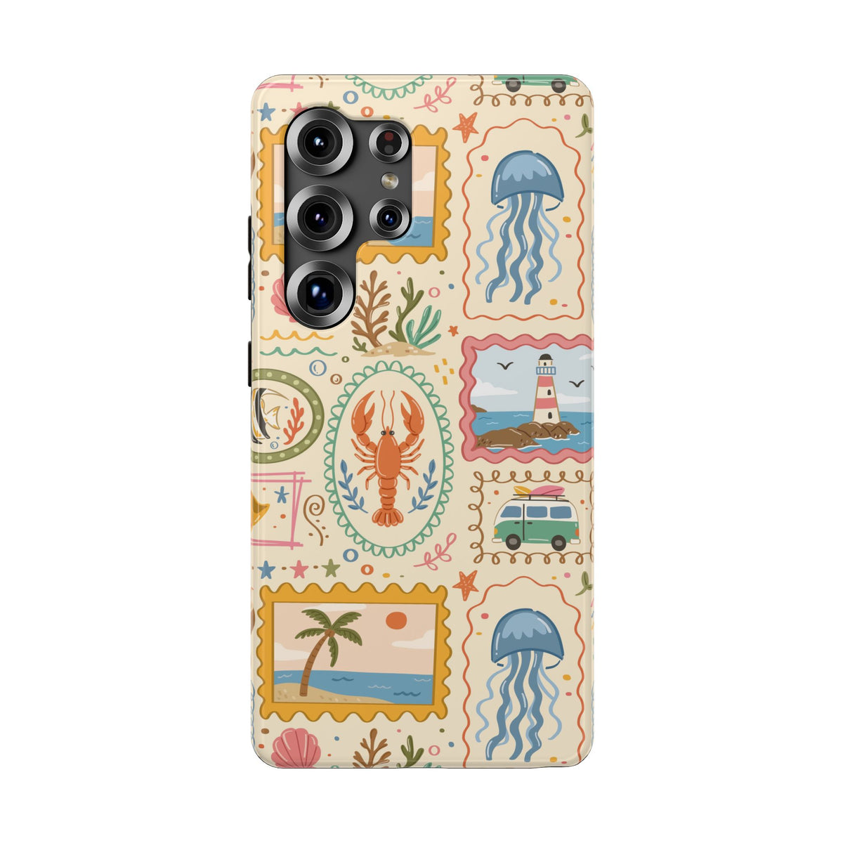 Coastal Postcard protective phone case for Samsung Galaxy S25 Ultra, glossy finish