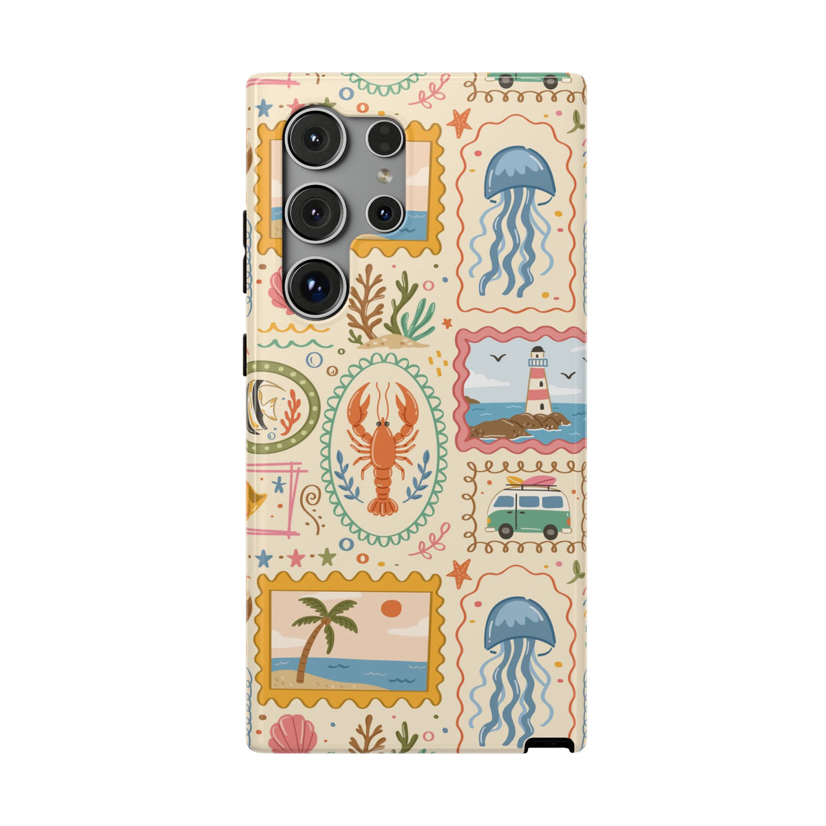 Coastal Postcard protective phone case for Samsung Galaxy S24 Ultra, glossy finish