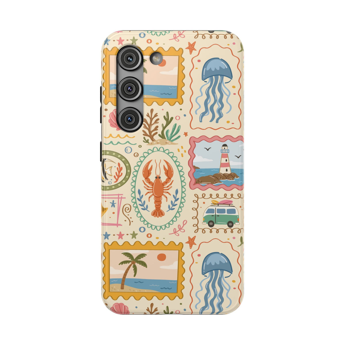 Coastal Postcard protective phone case for Samsung Galaxy S23, glossy finish