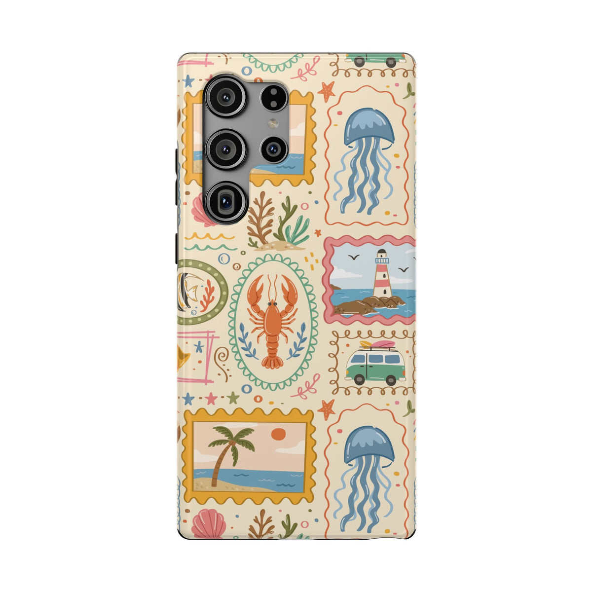 Coastal Postcard protective phone case for Samsung Galaxy S23 Ultra, glossy finish