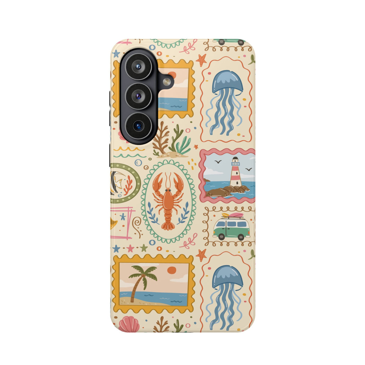 Coastal Postcard protective phone case for Samsung Galaxy S26 Plus, glossy finish