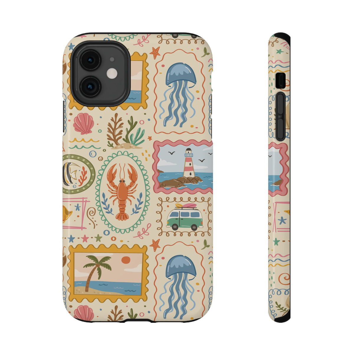 Coastal Postcard protective phone case for iPhone 11, glossy finish