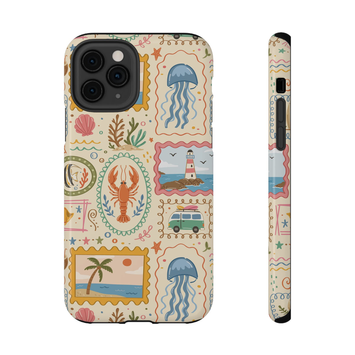 Coastal Postcard protective phone case for iPhone 11 Pro, glossy finish