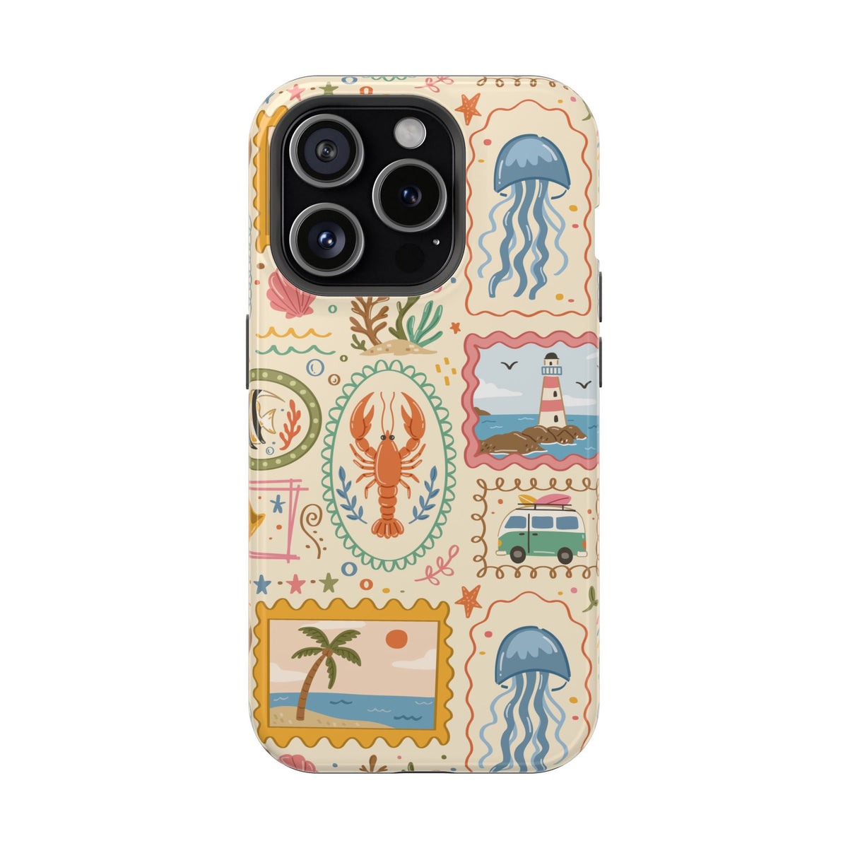 Coastal Postcard MagSafe case for iPhone 15 Pro, glossy finish