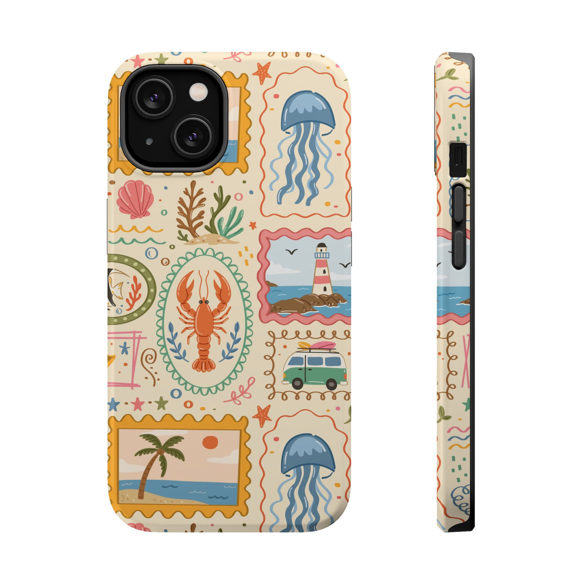 Coastal Postcard MagSafe case for iPhone 14, glossy finish