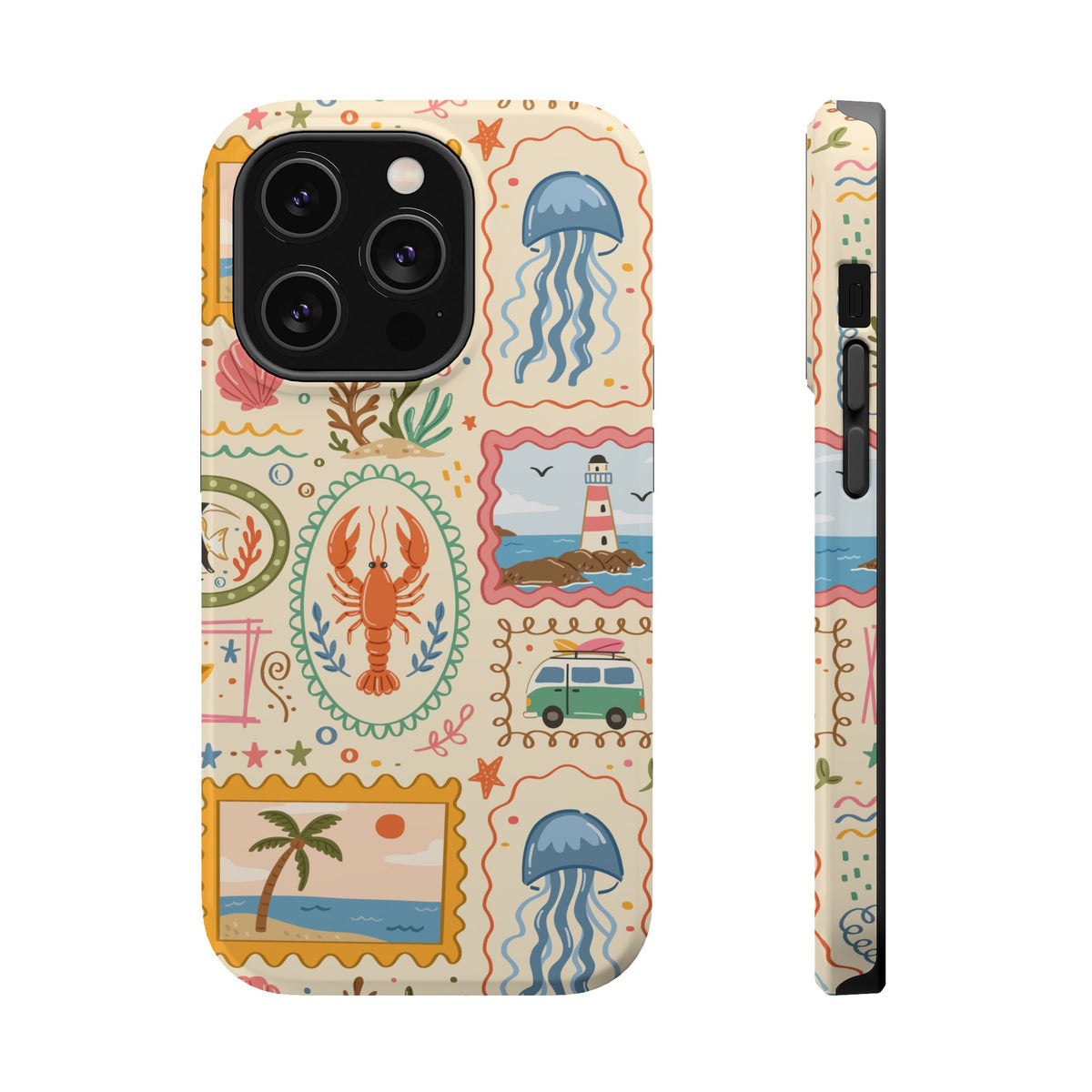 Coastal Postcard MagSafe case for iPhone 14 Pro, glossy finish