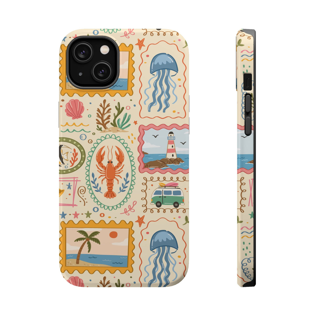 Coastal Postcard MagSafe case for iPhone 14 Plus, glossy finish