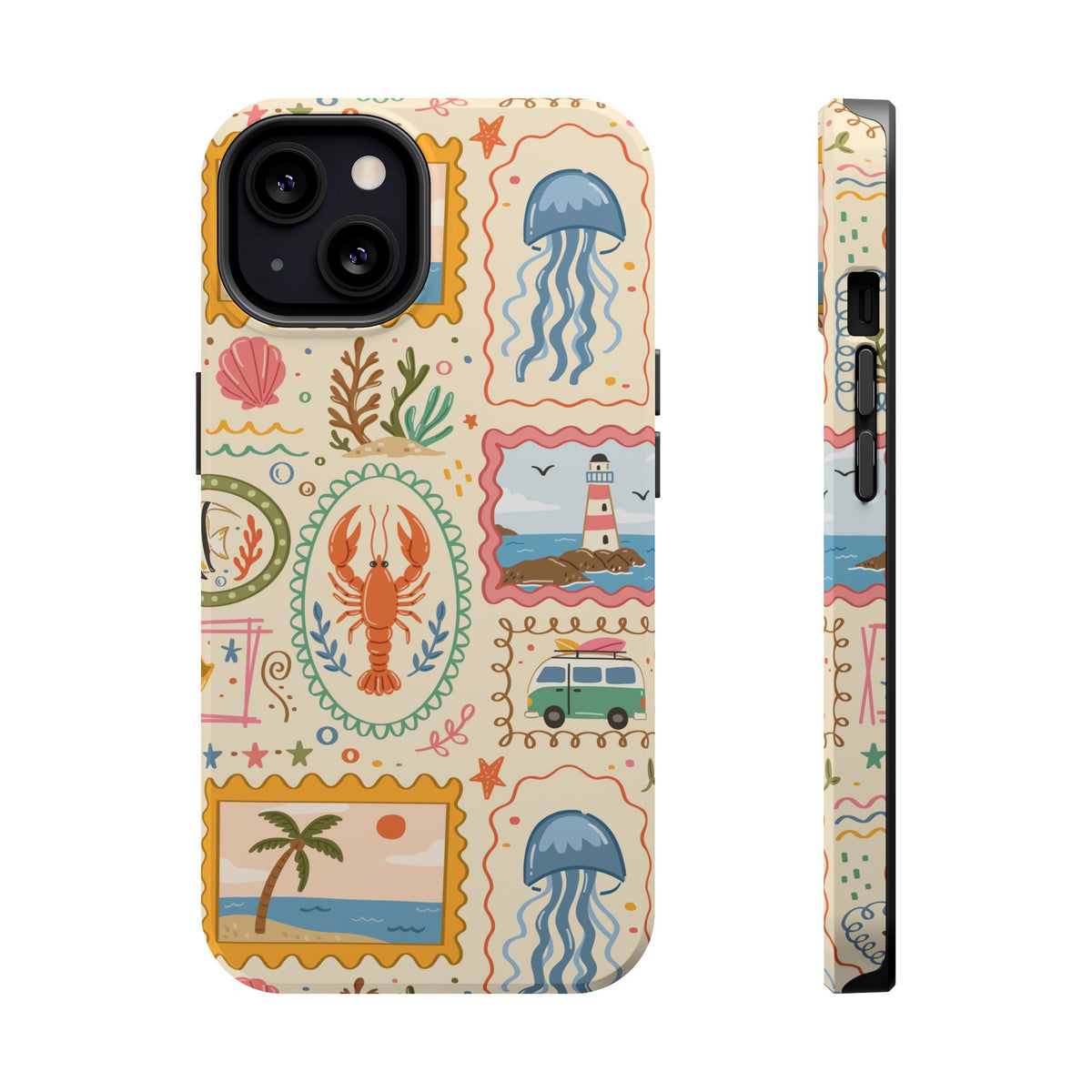 Coastal Postcard MagSafe case for iPhone 13, glossy finish