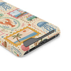 Coastal Postcard phone case with card holder, close-up of the card slot