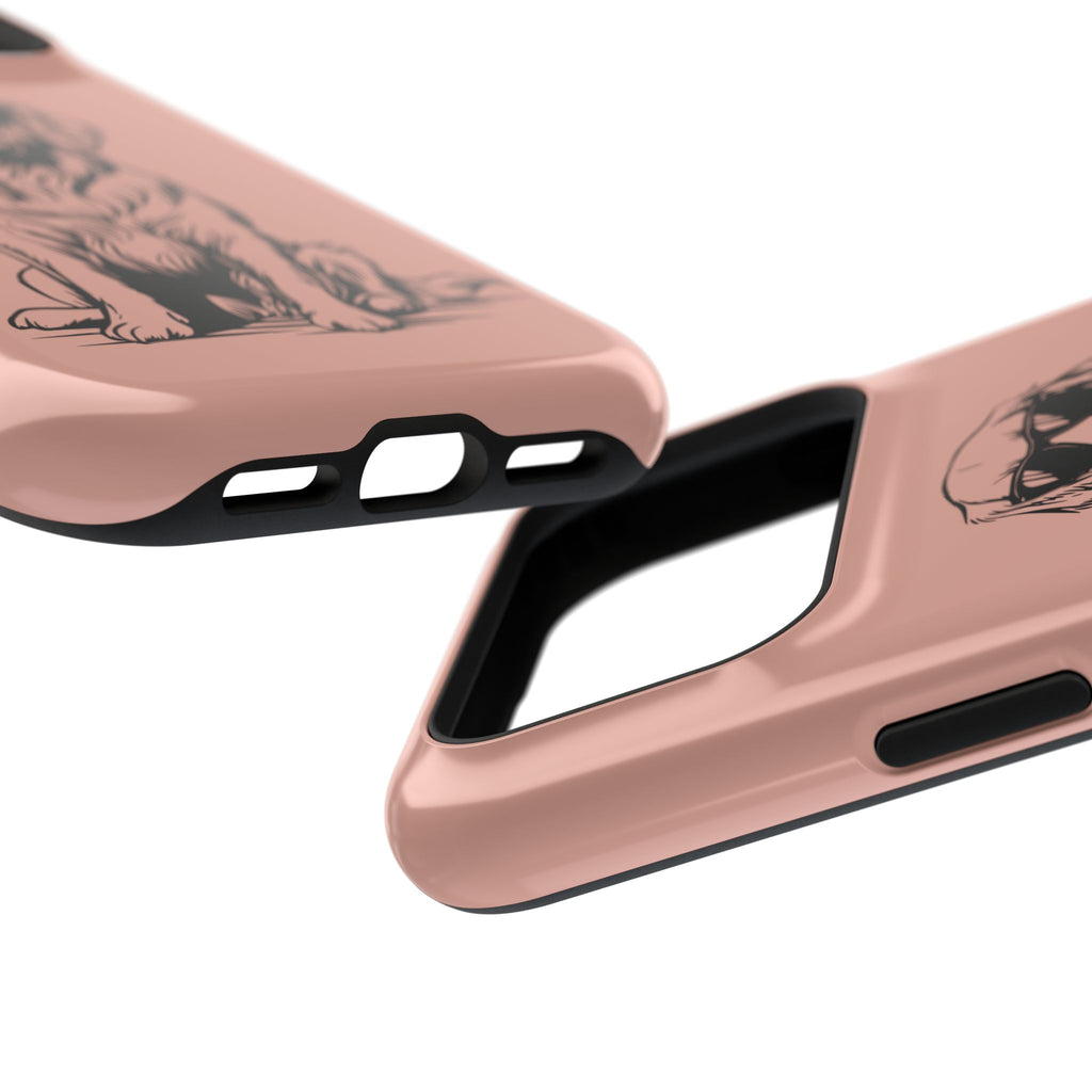 Cool Pup protective phone case, close-up at an angle