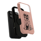 Cool Pup protective phone case, close-up of the dual-layer construction