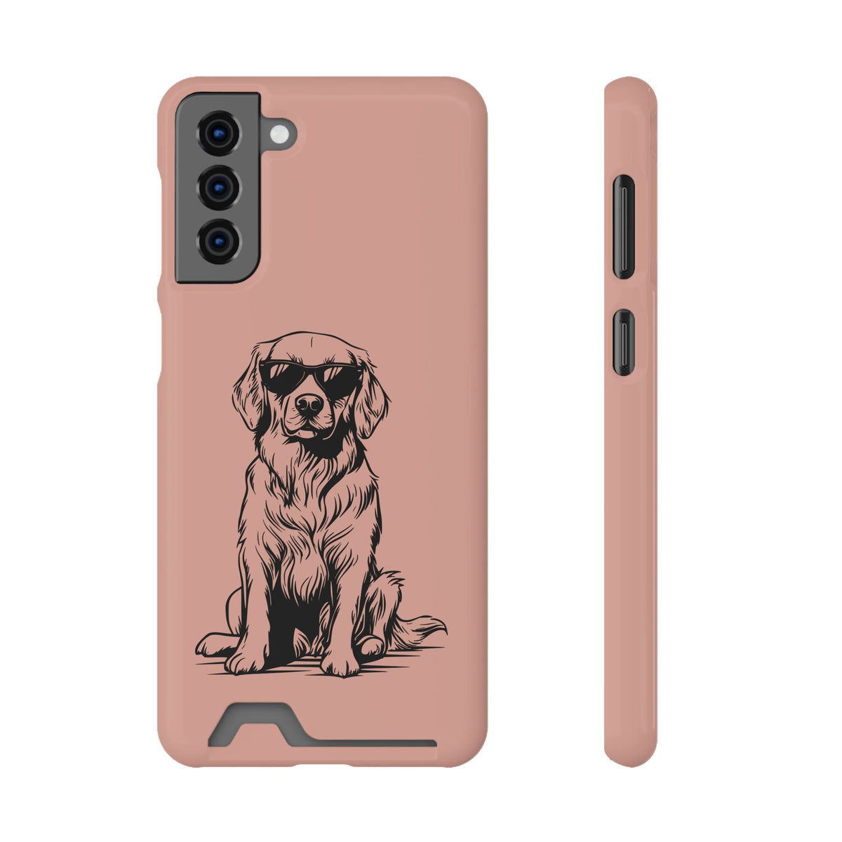 Cool Pup phone case with card holder for Samsung Galaxy S21 Plus, glossy finish