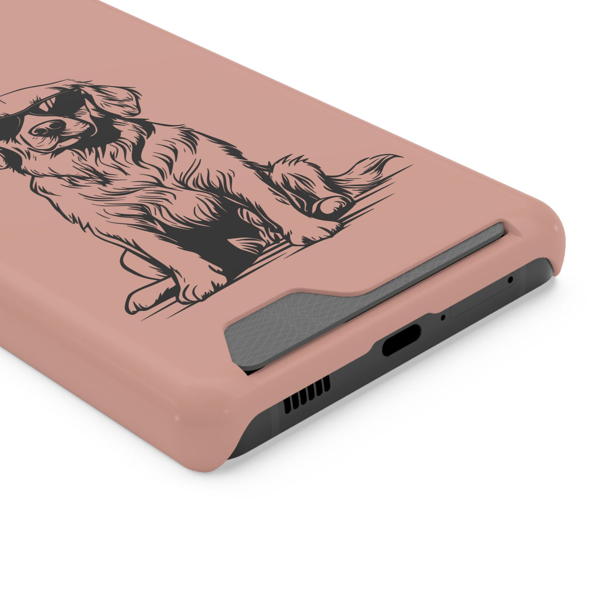 Cool Pup phone case with card holder for Samsung Galaxy S21 Ultra, glossy finish