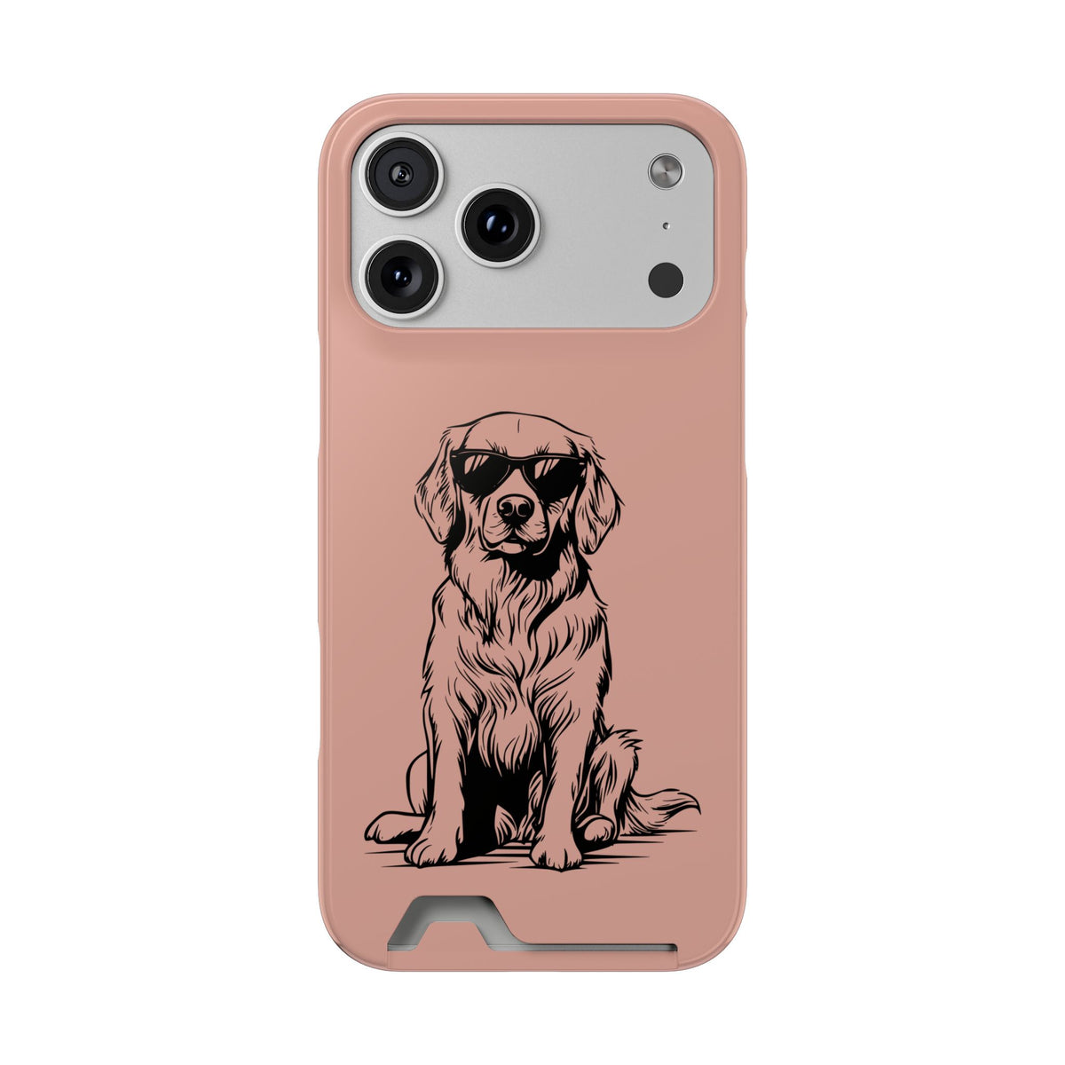 Cool Pup phone case with card holder for iPhone 17 Pro Max, glossy finish