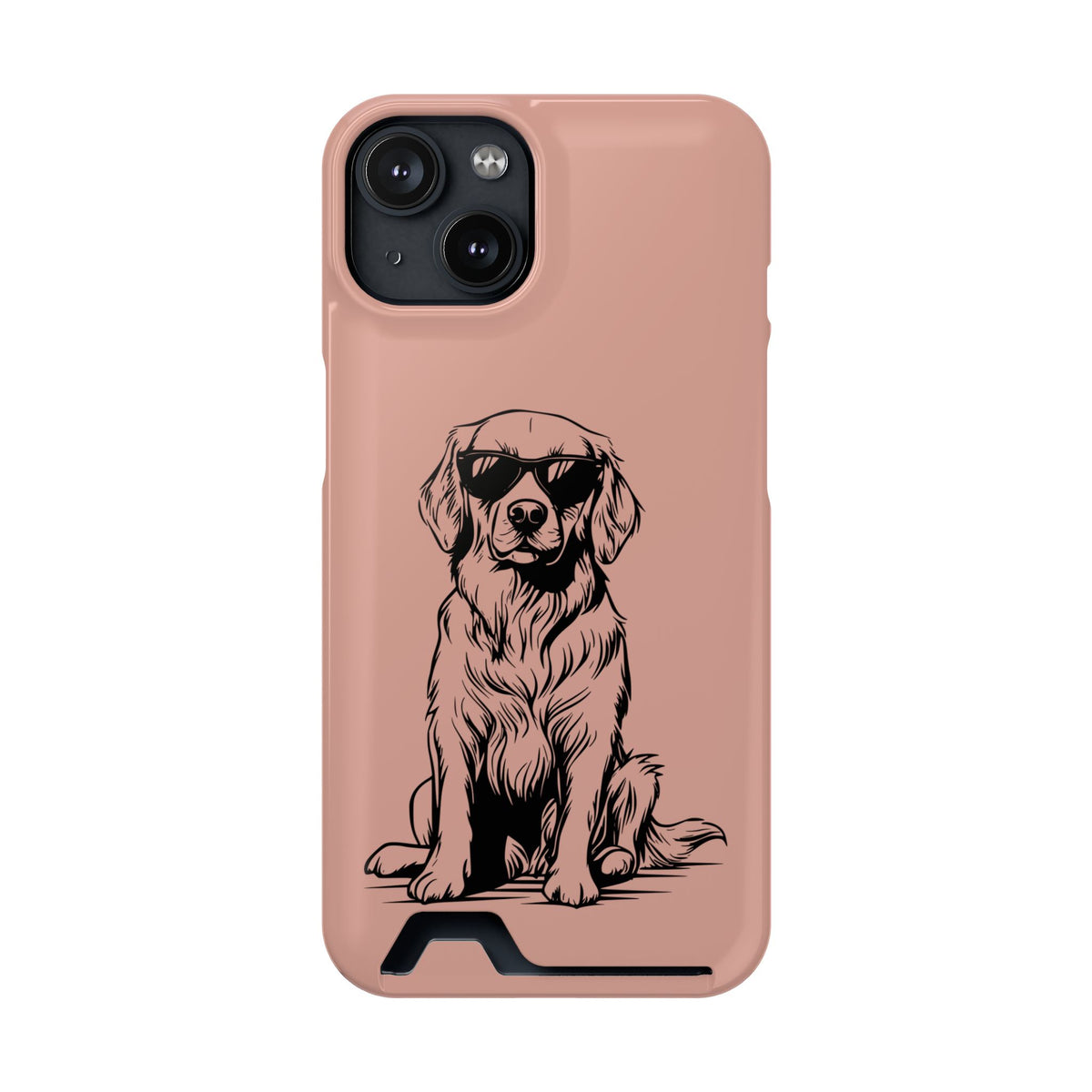Cool Pup phone case with card holder for iPhone 14, glossy finish