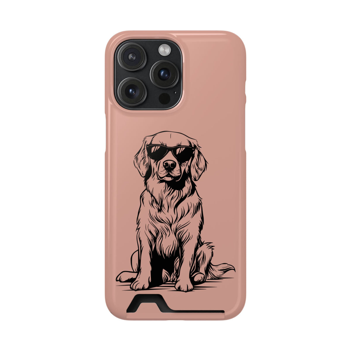 Cool Pup phone case with card holder for iPhone 15 Pro Max, glossy finish