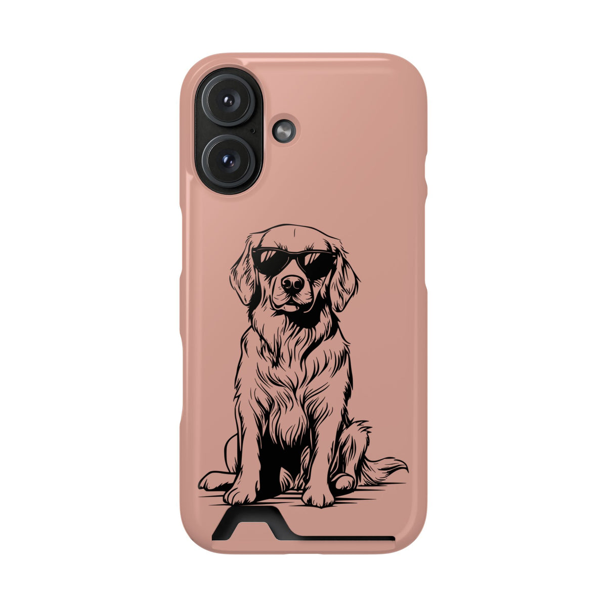 Cool Pup phone case with card holder for iPhone 16, glossy finish