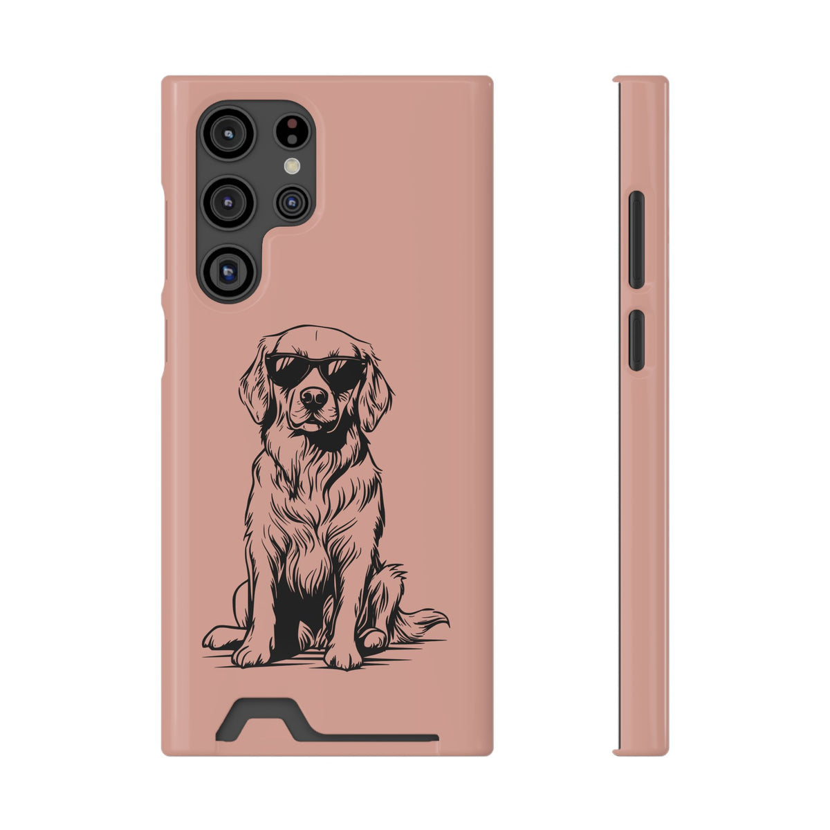 Cool Pup phone case with card holder for Samsung Galaxy S22 Ultra, glossy finish