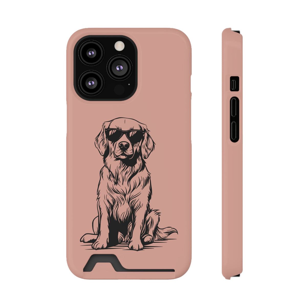 Cool Pup phone case with card holder for iPhone 13 Pro, glossy finish
