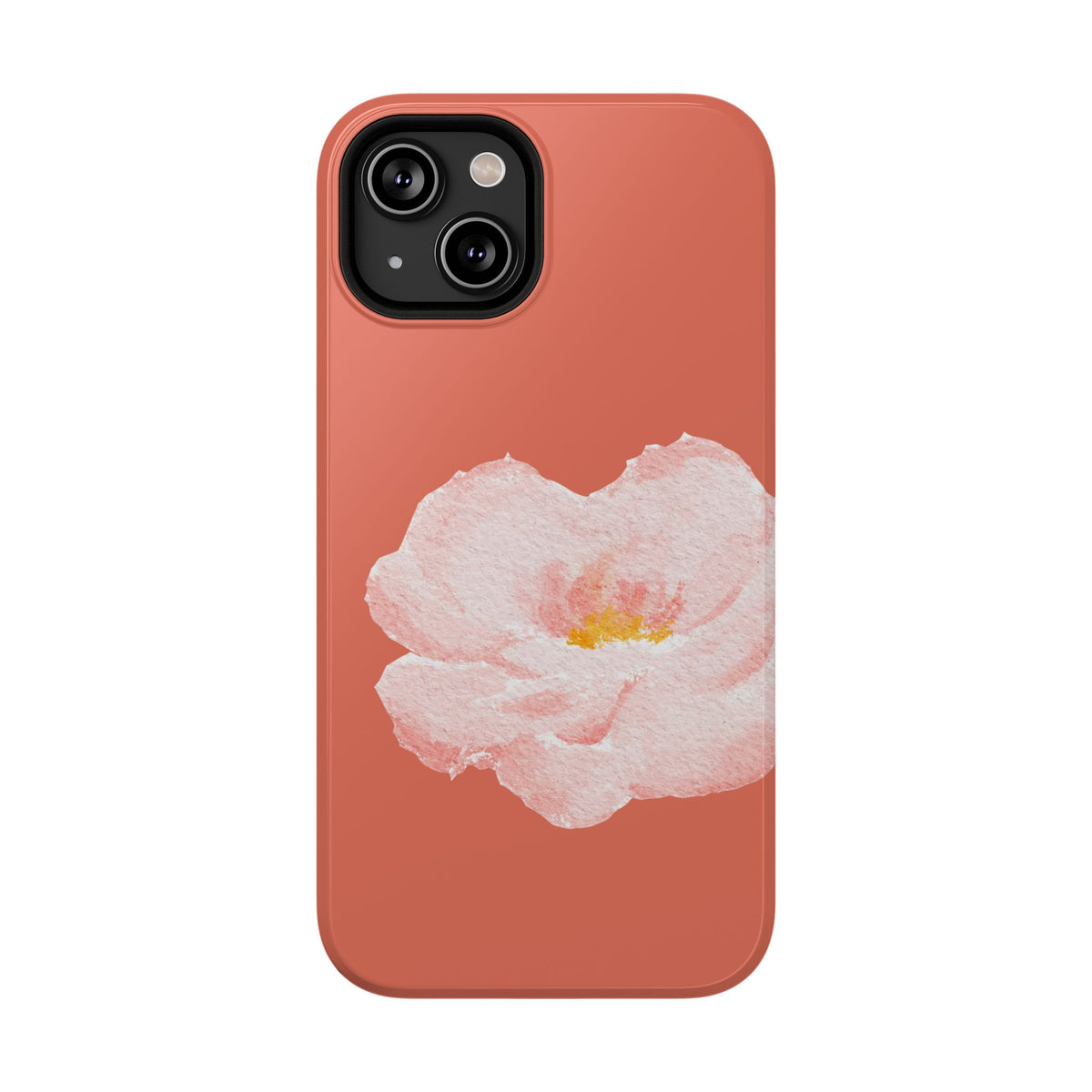Coral Peony protective phone case for iPhone 14, glossy finish