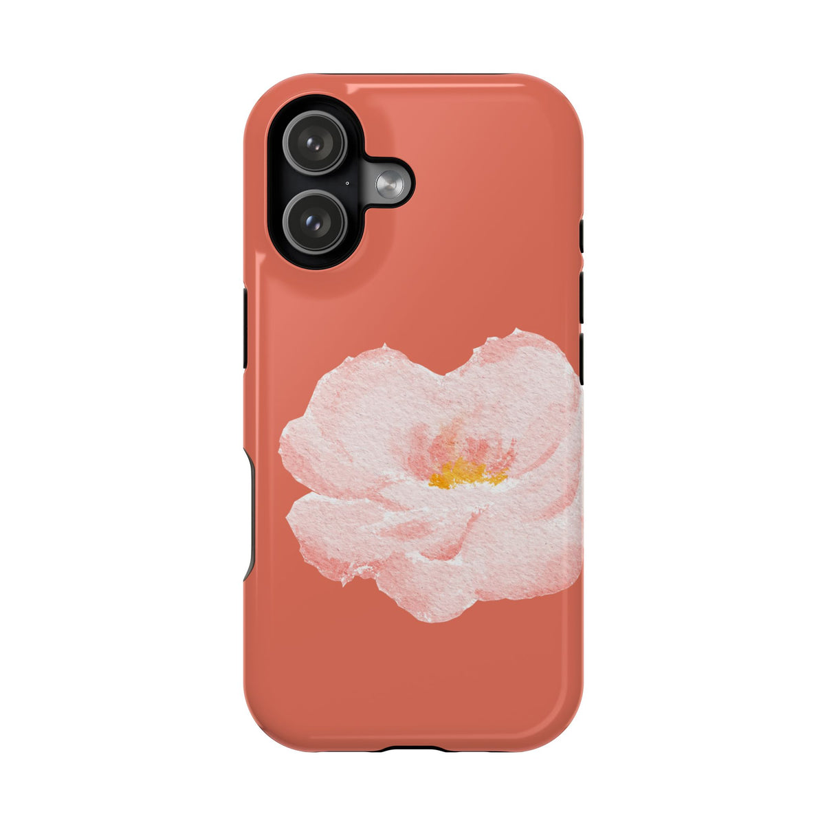 Coral Peony protective phone case for iPhone 17, glossy finish