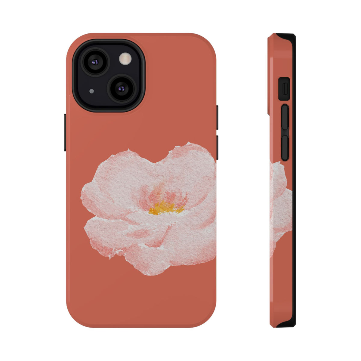 Coral Peony protective phone case for iPhone 13 Mini, glossy finish