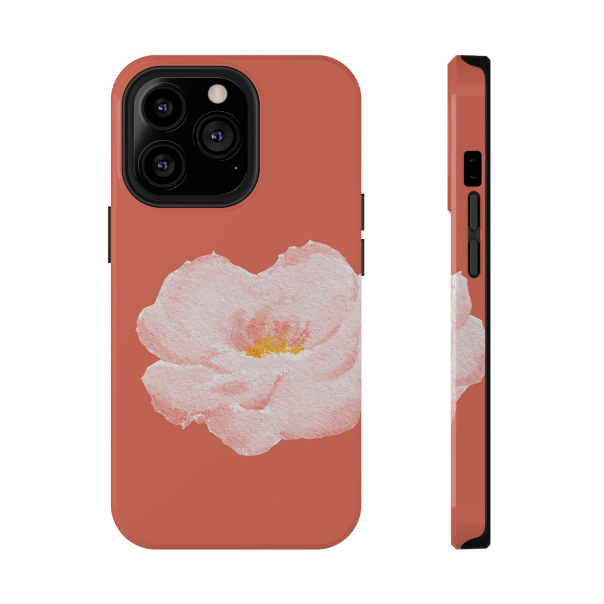 Coral Peony protective phone case for iPhone 13 Pro, glossy finish