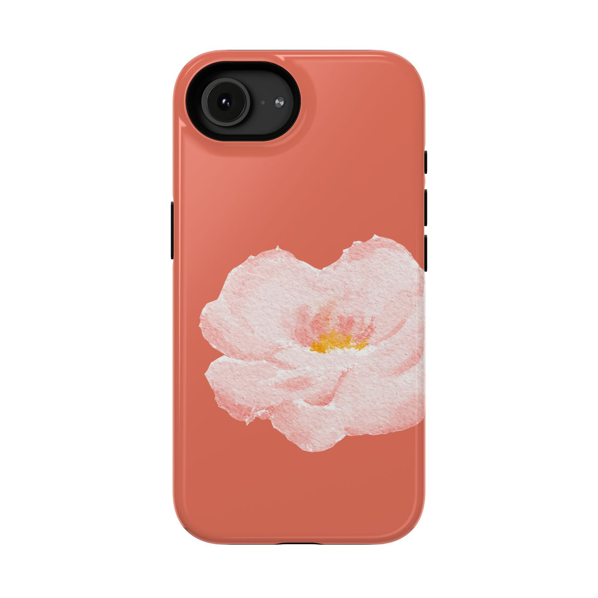 Coral Peony protective phone case for iPhone 16e, glossy finish